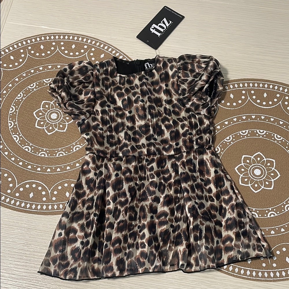 Flowers By Zoe FBZ Animal Print BABY Dress